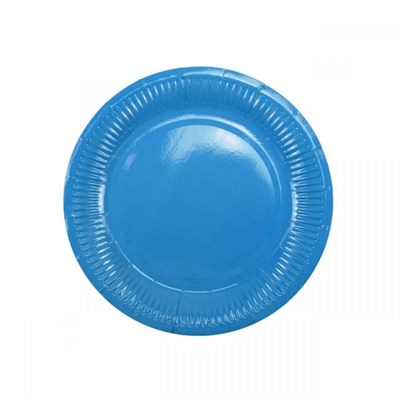 Набор одноразовых тарелок 18см 10шт, цв синий  - фото 19845