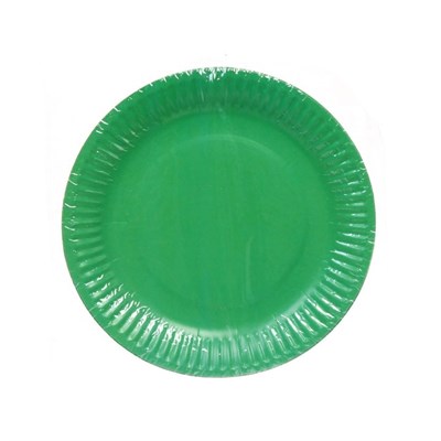 Набор одноразовых тарелок 18см 10шт, цв зеленый - фото 19848