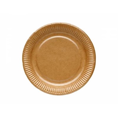 Набор одноразовых тарелок 18см 10шт, цв коричневый - фото 19849