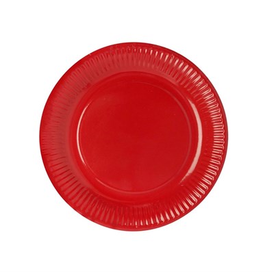 Набор одноразовых тарелок 18см 10шт, цв красный - фото 19885