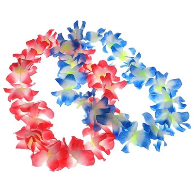 Гавайское ожерелье "Крупные цветы", цвета МИКС - фото 20390