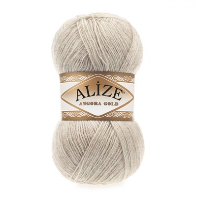 Пряжа Alize Angora gold 80% акрил/20% шерсть 100гр, цв.152 Бежевый меланж - фото 20524