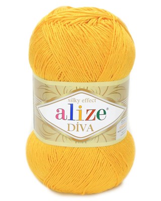 Пряжа Alize Diva 100% микрофибра цв.488 Желтый 108253 - фото 20542