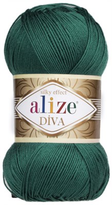 Пряжа Alize Diva 100% микрофибра цв.453 Т.изумруд 108257 - фото 20546