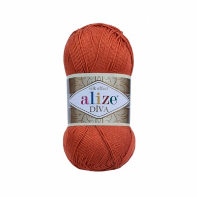 Пряжа Alize Diva 100% микрофибра цв.36 Терракот 108264 - фото 20552