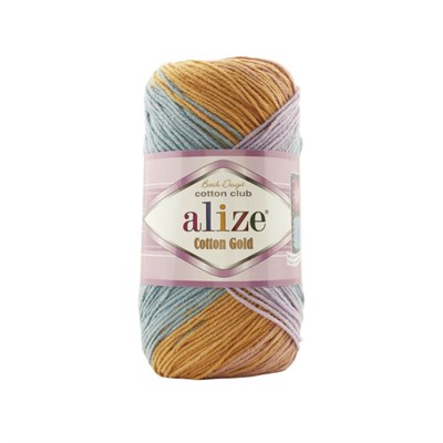 Пряжа Alize Cotton Gold Batik 55% хлопок/45% акрил, 100г/330м №7794 синий/сирень/желт/хаки 108294 - фото 20569