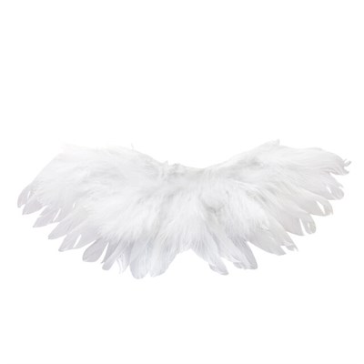 Крылья с перьями, на резинках д/кукол 16*4см, цв белый - фото 20620