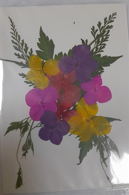 Декор Сухоцветы мини "цветочки" ассорти 10*14см, желтый розовый микс - фото 21069