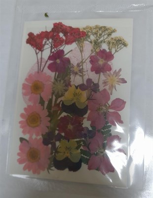 Декор Сухоцветы мини "цветочки" ассорти 10*14см розовое лето микс - фото 21099