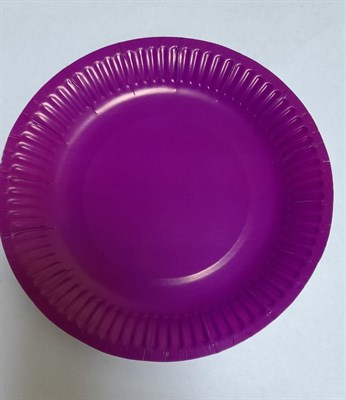 Набор одноразовых тарелок 16см 10шт, цв фиолетовый  - фото 21115