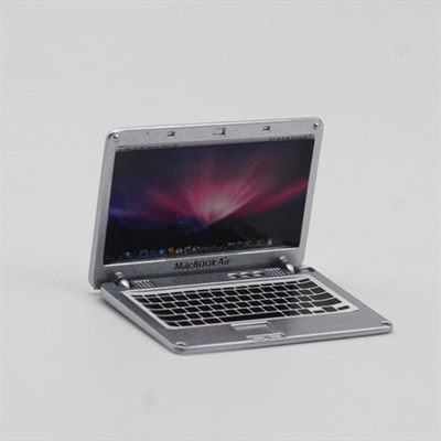 Кукольный ноутбук MacBook серебристый, 1 шт - фото 21267