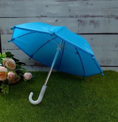 Зонтик для игрушек 21см, цв голубой - фото 21342