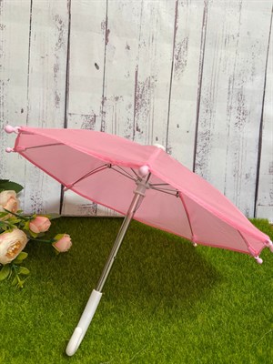 Зонтик для игрушек 21см, цв розовый - фото 21492