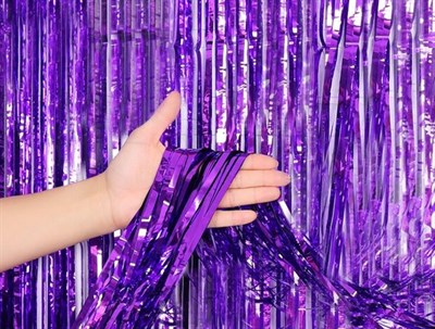 Дождик-шторка 1*2м, цвет фиолетовый металлик - фото 22173