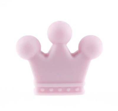 Бусина силиконовая Корона  цвет бледно-розовый 31 мм - фото 22611