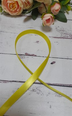 Лента атласная цв лимонный 1см 1 метр - фото 23086