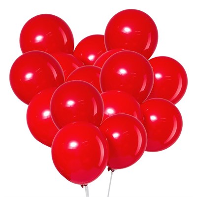 Н-р воздушных шаров 12", "пастель", цвет красный, н-р 5шт  - фото 23933