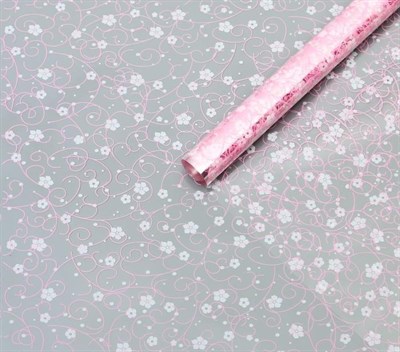 Пленка д/цветов "Гипсофила" розовый-белый 0.7 х 7м, 40мкм - фото 24234