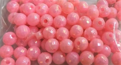 бусины пластик 6мм 10гр в граненые, цв св розовый  - фото 24789