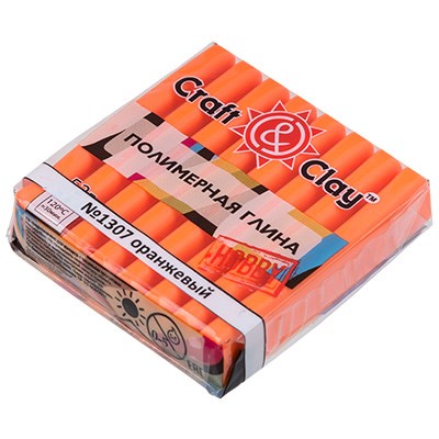 Полимерная глина Craft & Clay 52гр 1307 флуоресцентный оранжевый  - фото 24888