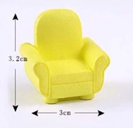 Кресло желтое мини-фигурка 3,2*3см - фото 25067
