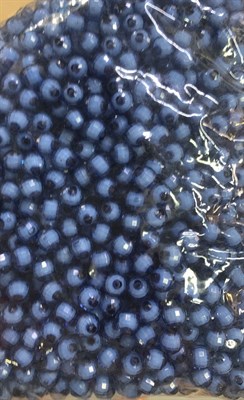 Бусины прозрачные круг с белой серединой 10мм 500гр цв синий графит - фото 25340