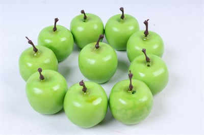 Искусственные яблоки зеленые 3см уп.4шт - фото 26020