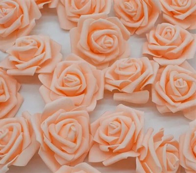 головка розы фоам 5см 10шт, цв персик - фото 26029