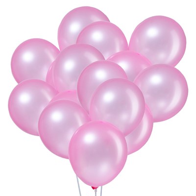 Н-р воздушных шаров 12", "металл", цвет розовый, н-р 5шт  - фото 26109