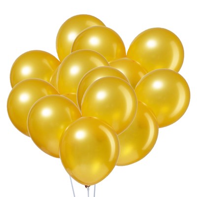 Н-р воздушных шаров 12", "металл", цвет золото, н-р 5шт  - фото 26110