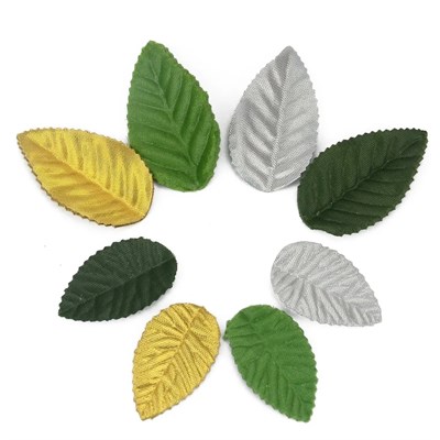 листья тканевые н-р 10-15шт, цв зеленый - фото 26763