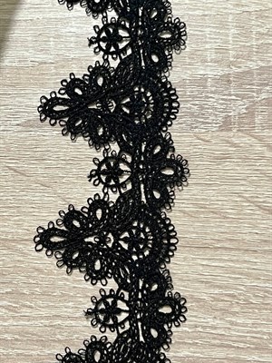 Кружево гипюр ажурное 5 см трилистник арт6 черный - фото 27055