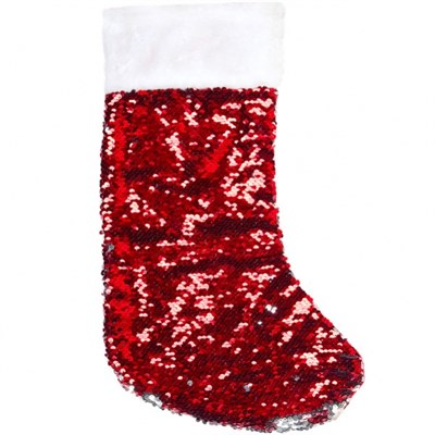новогодний носок с пайетками красный - фото 28109