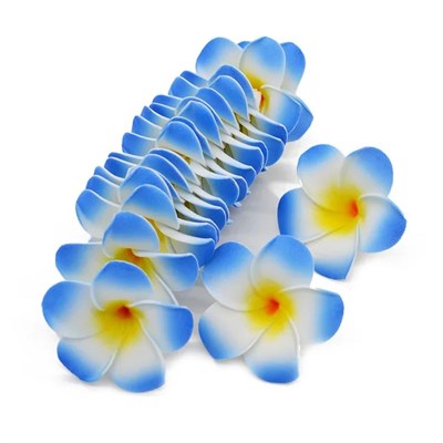 Цветы плюмерии 5см н-р 5шт, цв голубой - фото 29160