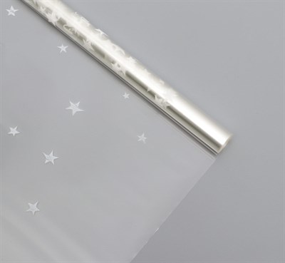 Плёнка глянцевая «Звёзды», серебро, 1×5.2м, 200г - фото 29410