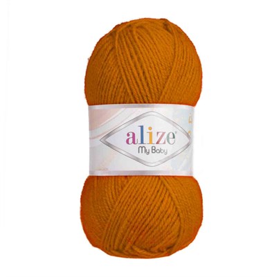 Пряжа Alize My Baby 100% акрил, 50г №37 Оранжевый 115522 - фото 29805