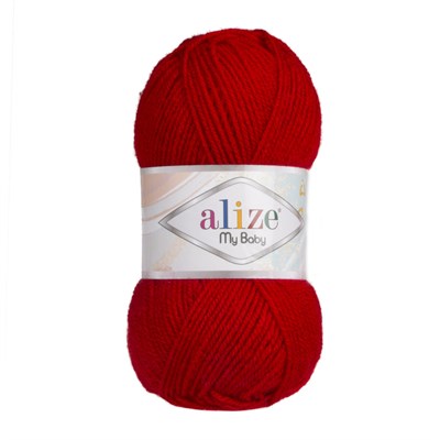 Пряжа Alize My Baby 100% акрил, 50г №106 Темно-красный 115523 - фото 29806