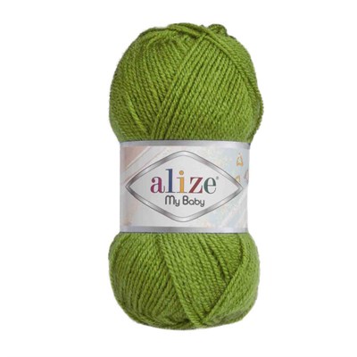 Пряжа Alize My Baby 100% акрил, 50г №210 Зеленый 115542 - фото 29820