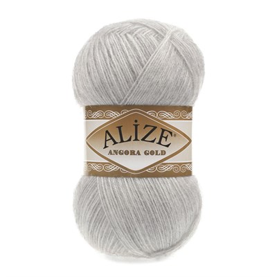 Пряжа Alize Angora gold 80% акрил/20% шерсть 100гр, цв.208 Светло-серый меланж 115560 - фото 29827