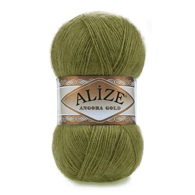 Пряжа Alize Angora gold 80% акрил/20% шерсть 100гр, цв.758 Оливковый 115578 - фото 29839