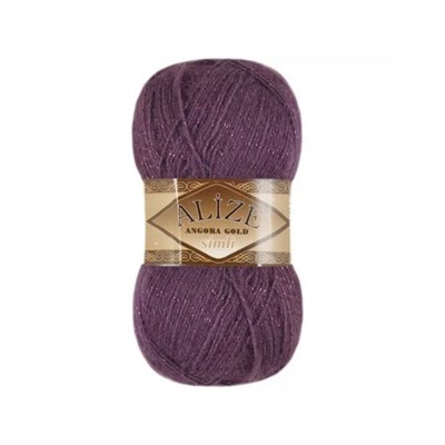 Пряжа Alize Angora gold Simli 75% акрил/20% шерсть/5% металлик 100гр №111 Фиолетовый  - фото 29856