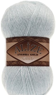 Пряжа Alize Angora gold Simli 75% акрил/20% шерсть/5% металлик 100гр №514 Зимнее небо 115621 - фото 29860