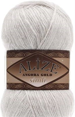 Пряжа Alize Angora gold Simli 75% акрил/20% шерсть/5% металлик 100гр №599  115632 - фото 29868