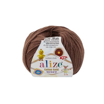 Пряжа Alize Cotton Gold Hobby new 55% хлопок/45% акрил, 50г №493 Коричневый 115652 - фото 29878