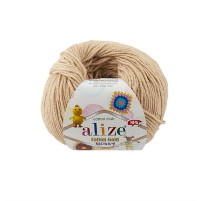 Пряжа Alize Cotton Gold Hobby new 55% хлопок/45% акрил, 50г №262 Бежевый 115675 - фото 29890