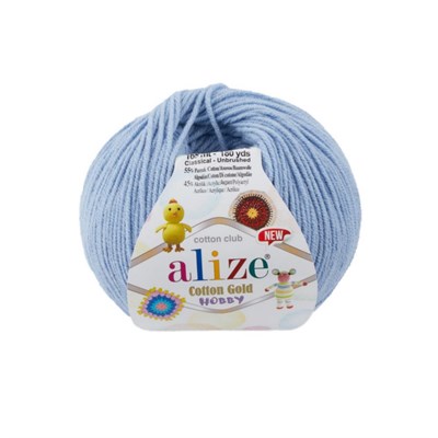 Пряжа Alize Cotton Gold Hobby new 55% хлопок/45% акрил, 50г №40 Голубой 115676 - фото 29891