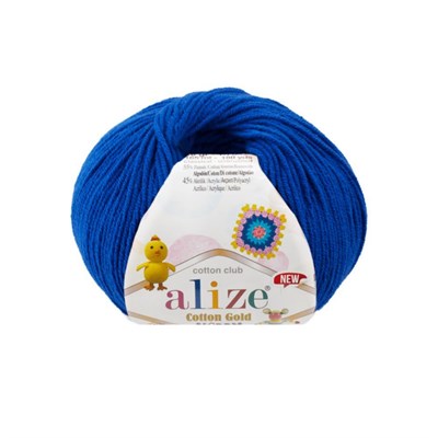 Пряжа Alize Cotton Gold Hobby new 55% хлопок/45% акрил, 50г №141 Василек 115682 - фото 29894