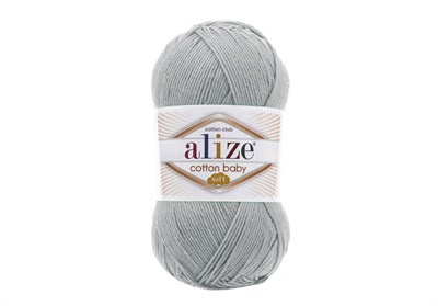 Пряжа Alize Cotton Baby Soft 50% хлопок/50% акрил, 100г №344 Серое небо 115688 - фото 29898