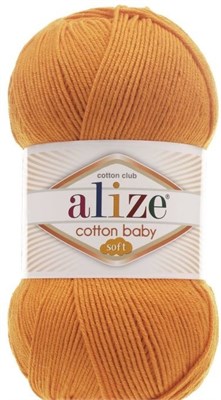 Пряжа Alize Cotton Baby Soft 50% хлопок/50% акрил, 100г №336 Оранжевый 115690 - фото 29900