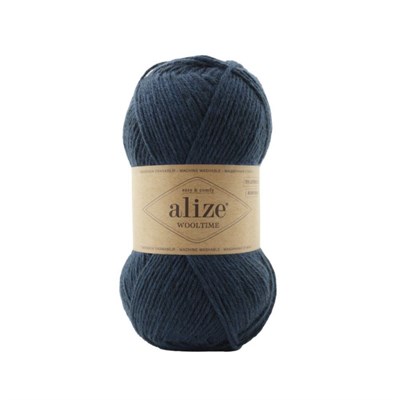 Пряжа Alize Wooltime 75% шерсть/25% полиамид, 100г №846 Синий джинс 115794 - фото 29980